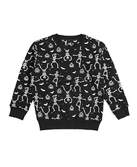 Sweet Wink Big Boys 10-12 Glow The Dark Silly Skelly Halloween Sweatshirt