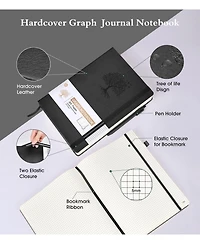 Danrong 365 Page A4 Lined Hardcover Journal Thick Ruled Paper with Closure Band and Pocket
