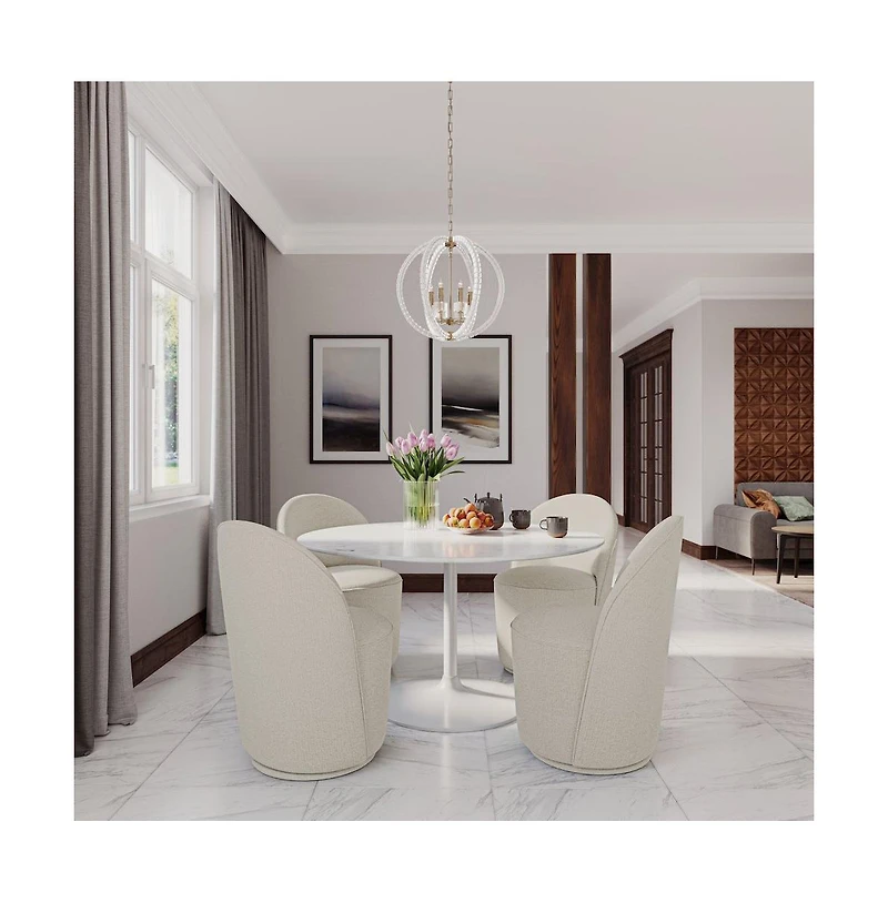 Jofran Landon Mid-Century Modern Upholstered Swivel Dining Chair (Set of 2