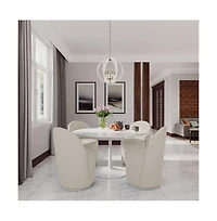 Jofran Landon Mid-Century Modern Upholstered Swivel Dining Chair (Set of 2