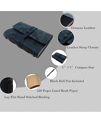 Danrong Genuine Leather Journal Notebook Lined Pages Multipurpose Travel Writing Diary Gift