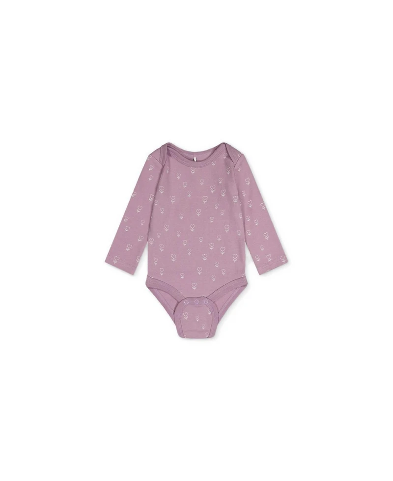 Deux par Deux Baby Girls' Long-Sleeve Onesies, 3-Pack