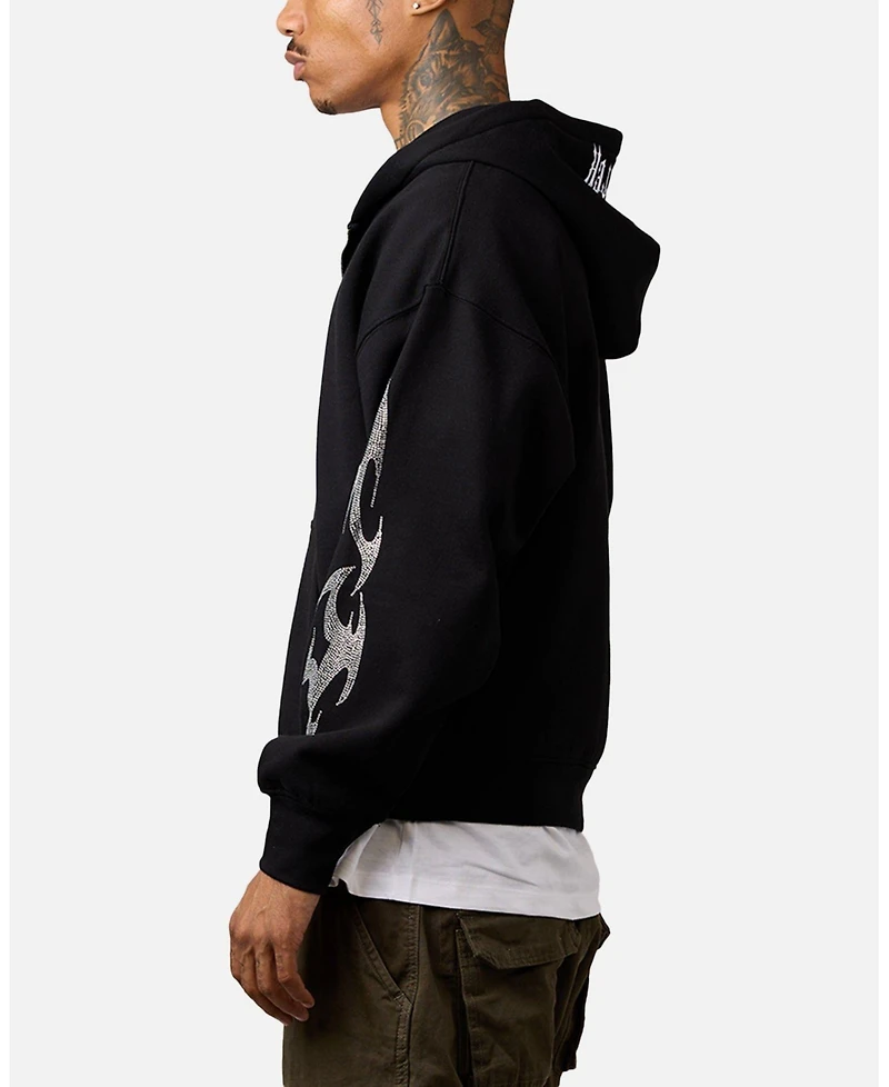 Loiter Men's Rave Quarter-Zip Rhinestone Hoodie