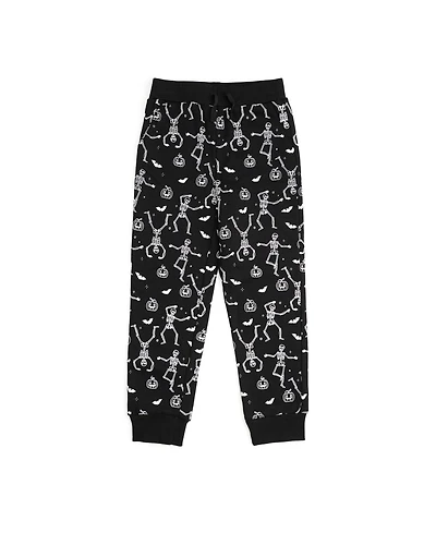 Sweet Wink Toddler Boys' 2T-5T Silly Skelly Glow-in-the-Dark Halloween Fleece-Lined Jogger