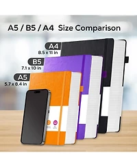 Danrong Large Hardcover College Ruled Notebook 320 Pages Faux Leather Journal With Bookmark And Pocket