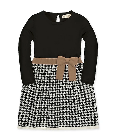 Hope & Henry Little and Big Girls' (6-12) Organic Skater Sweater Dress with Bow