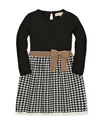 Hope & Henry Little and Big Girls' (6-12) Organic Skater Sweater Dress with Bow