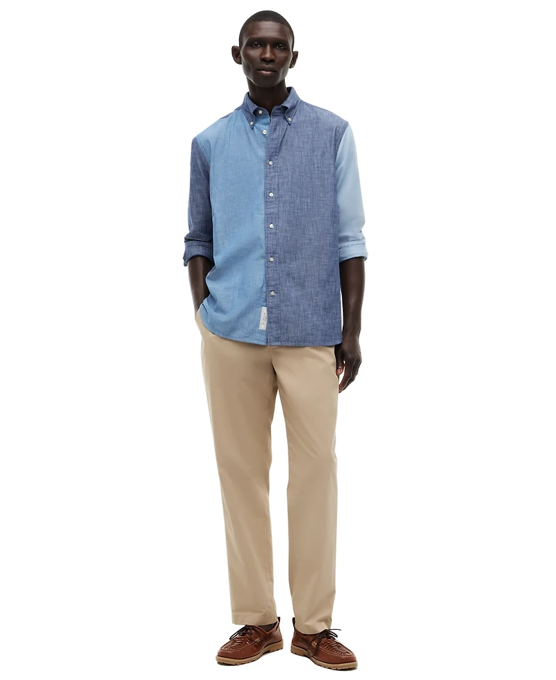 Tommy Hilfiger Men's Chambray Blocking Long-Sleeve Shirt