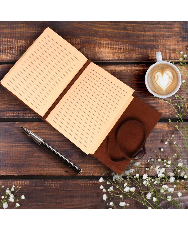 Danrong Full Grain Buffalo Leather Embossed Tree Of Life Lined Notebook Handstitched Binding - x