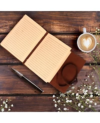 Danrong Full Grain Buffalo Leather Embossed Tree Of Life Lined Notebook Handstitched Binding - x