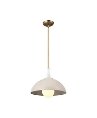 Kichler Fira 14" Wide Brass Pendant Light with Greige Shade