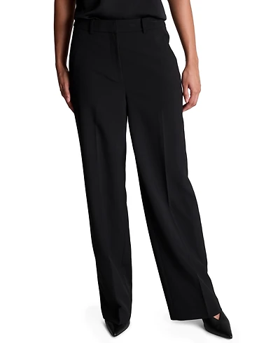 Kenneth Cole Women's Luxe Stretch Twill High Rise Wide-Leg Pants