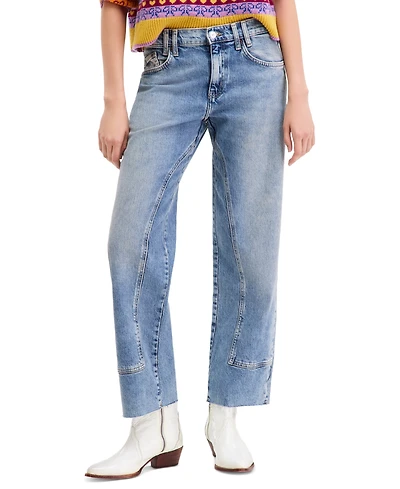 Free People Women's Risk Taker Mid-Rise Straight-Leg Jeans