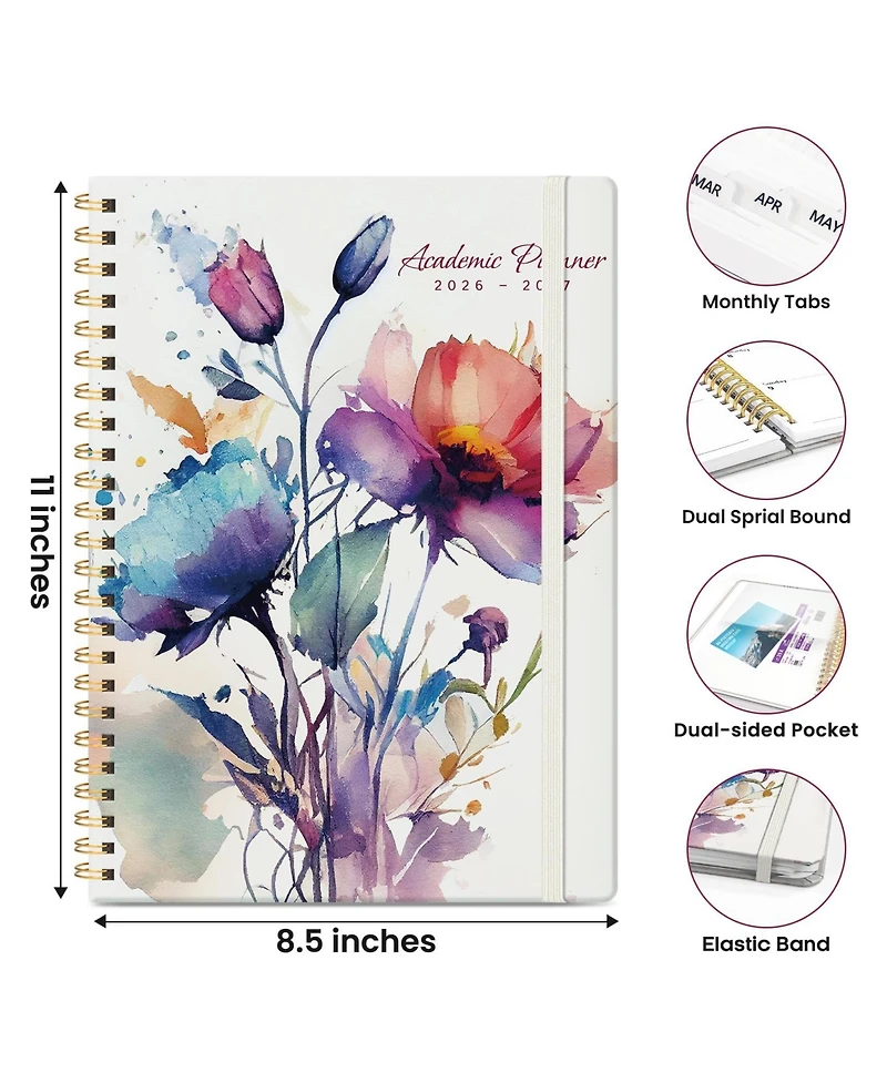 Danrong Academic Planner Monthly Weekly Year Hardcover Organizer For School Office Home