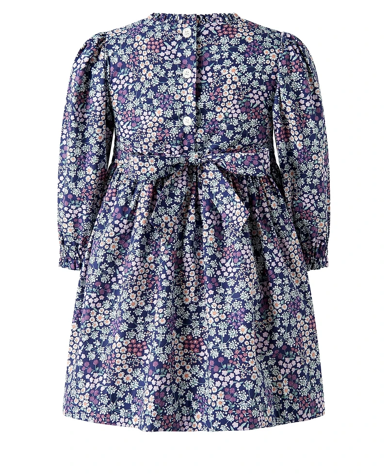 Rachel Riley Toddler Girls' 2T-5T Wild Floral Long-Sleeve Fit & Flare Dress