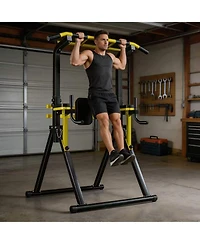 Zeny 10 Level Height Adjustable Foldable Power Tower 440 Lbs Heavy Duty Home Strength Training Station