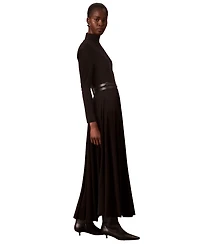 Calvin Klein Women's Belted Long-Sleeve Turtleneck A-Line Dress