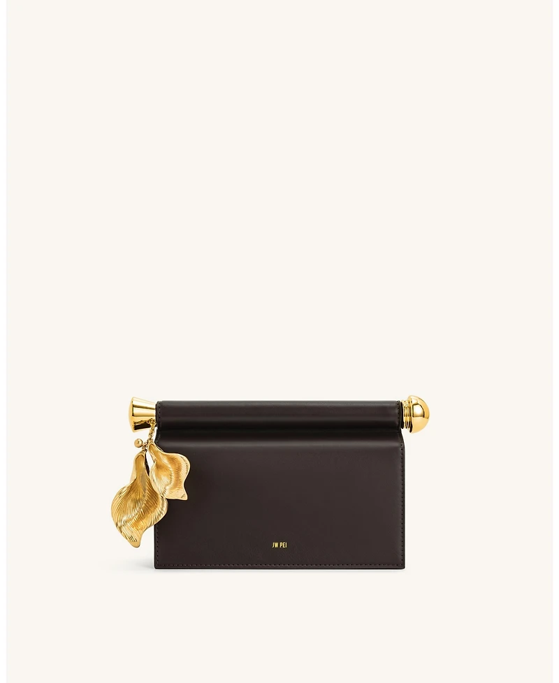 Jw Pei Holly Metal Pendant Embellished Plain Weave Mini Clutch Handbag