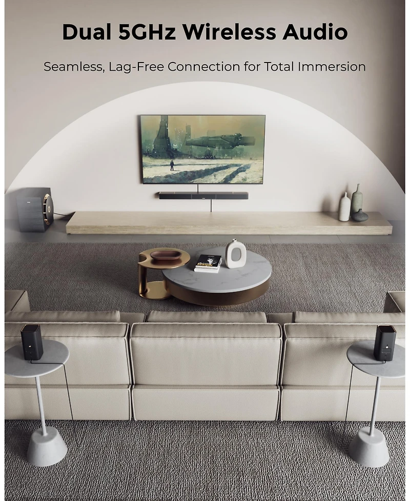 Ultimea Skywave Series 7.1.4ch Professional Wireless Surround Sound System for Tv, 980W Dolby Atmos Sound Bar with 10" Wireless Subwoofer