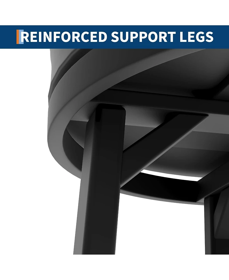 Gaomon Swivel Bar Stools Set of 4, Modern Backless Counter Bar Chairs with Pu Leather Padded Round Seat, Footrest for Kitchen Island Home Bar Cafe.