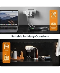 Tessan Wall Outlet Extender with 5 Ac Outlets and 3 Usb Ports