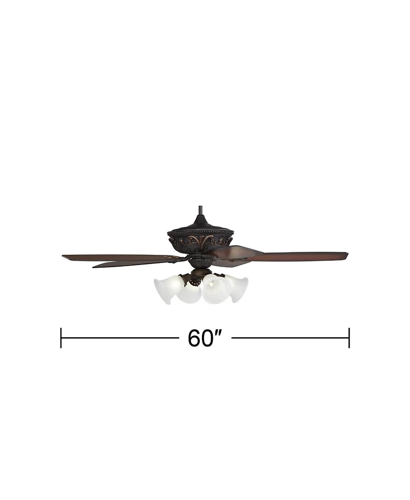 Casa Vieja 60" Montego Traditional Indoor Ceiling Fan 5 Blade Marbleized Glass Led Light