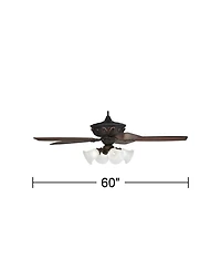 Casa Vieja 60" Montego Traditional Indoor Ceiling Fan 5 Blade Marbleized Glass Led Light