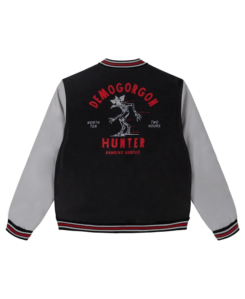 Stranger Things Demogorgon Boys' Zip-Up Varsity Bomber Jacket
