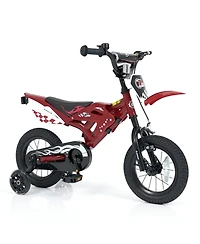 Hongge 12 in Motorcycle-Inspired Kids' Bike with Detachable Training Wheels, 143 lb Capacity, Ages 3-4