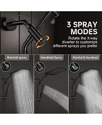 Cyqbd 10" Metal Shower Head set Handheld Dual Rainfall Spray Detachable Arm