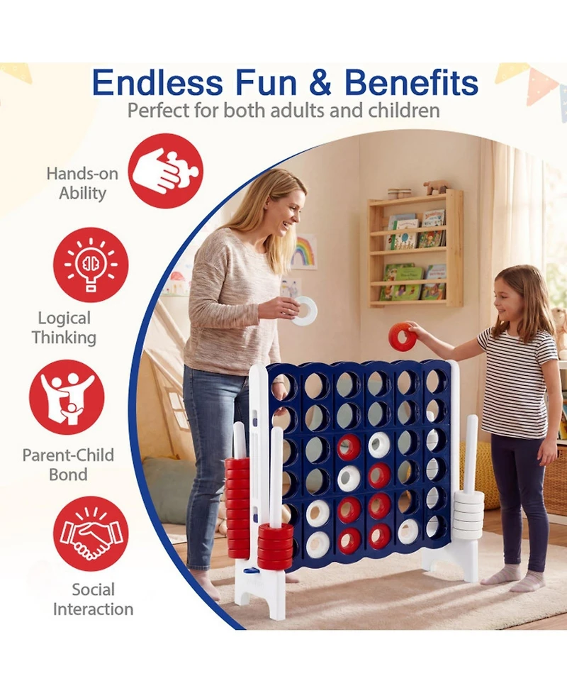Sugift Jumbo 4-to-Score Game Set 42-Piece Board Game, Ages 3-12