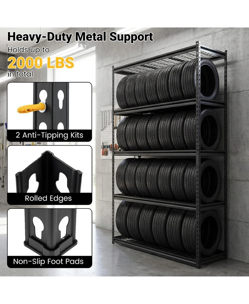 Gouun Tier Heavy-Duty Metal Shelving Unit with Adjustable Wire Rack