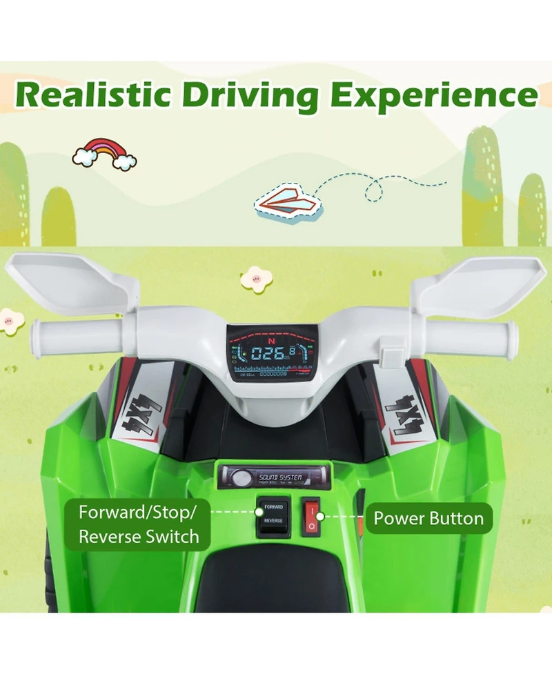 Hongge 6V Kids Electric Atv Quad with Detachable Cargo Trailer, 2-Piece Set, Ages 3+