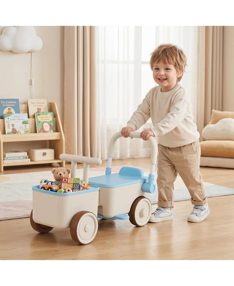 Hongge 3-in-1 Kids Ride-On Push Car with Tow Rope, 44 lb Capacity, Ages 3-6