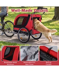 Sugift 2-in-1 Pet Bike Trailer and Stroller with Universal Bicycle Coupler