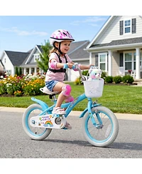 Sugift 14 in Girls' Bike with Adjustable Seat, Training Wheels & Coaster Brake, Ages 3-5