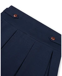Hope & Henry Little and Big Girls' ( 6 to 12 ) Ponte Pleated Button Tab Skirt