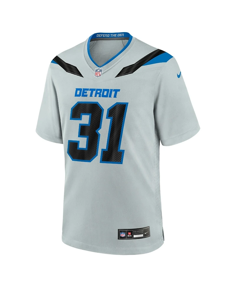Nike Men's Kerby Joseph Silver Detroit Lions 2026 Rivalries Collection Game Jersey