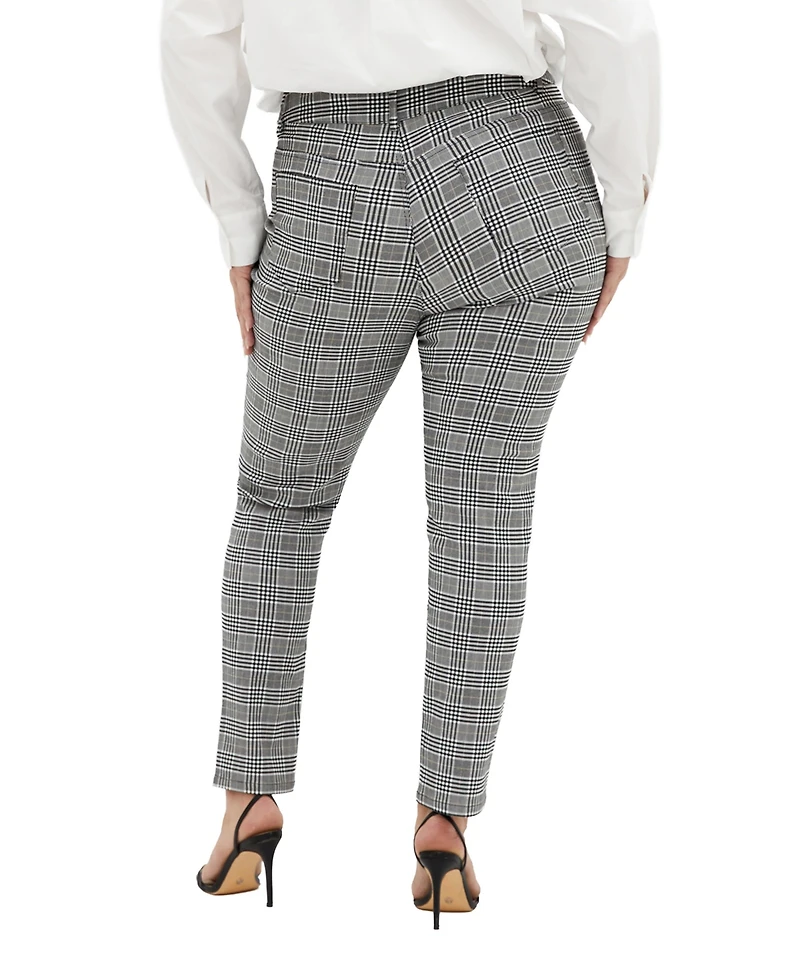 City Chic Women's Plus Bengaline Check Pant
