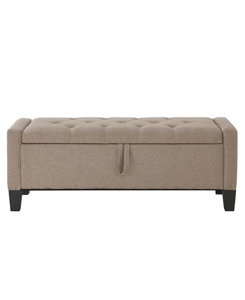 Flynama Linen Upholstered Storage Ottoman Bench