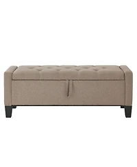 Flynama Linen Upholstered Storage Ottoman Bench