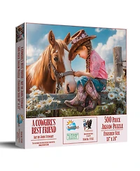 SunsOut A Cowgirl's Best Friend Specialty Die-Cut 500 Piece Jigsaw Puzzle, Ages 14+