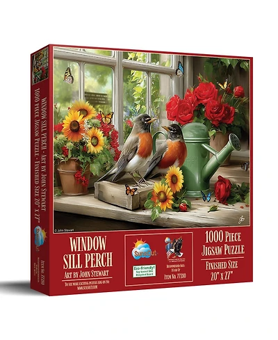 SunsOut Window Sill Perch Interlocking 1000 Piece Jigsaw Puzzle, Ages 15+