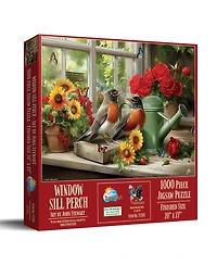 SunsOut Window Sill Perch Interlocking 1000 Piece Jigsaw Puzzle, Ages 15+