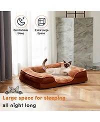 Zeny Memory Foam Pet Bed for Small Dogs and Cats with Washable Removable Cover Non-Slip Base Waterproof Liner