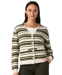 Liverpool Los Angeles Women's Long-Sleeve V-Neck Striped Cardigan
