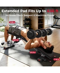 Fed Fitness Flybird WB14 Foldable Weight Bench, 1000 Lbs Heavy Duty Adjustable Workout Bench for Home Gym