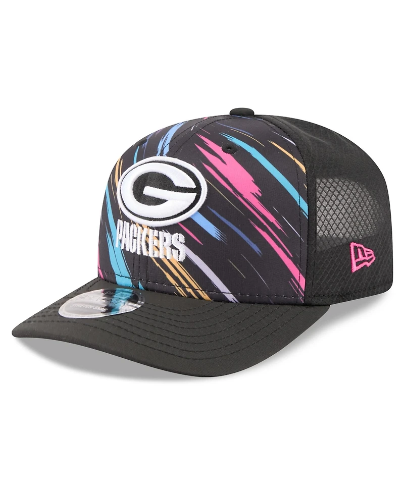 New Era Men's Black Green Bay Packers 2026 Nfl Cruical Catch 9SEVENTY Adjustable Trucker Hat