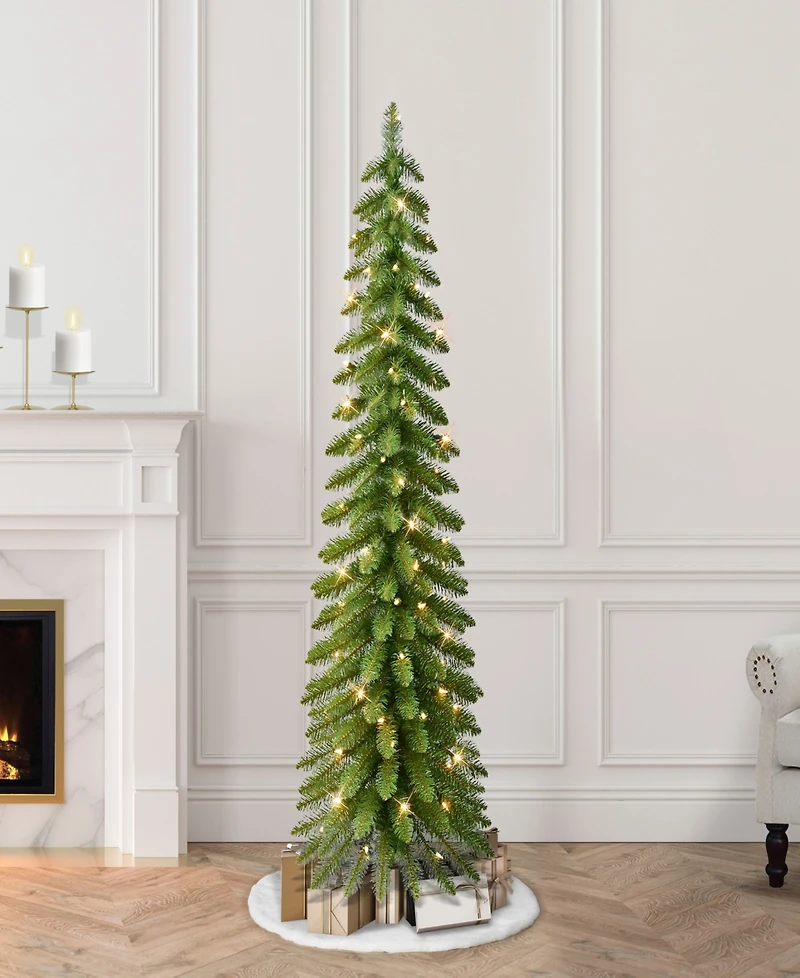 Puleo International 5' Pre-Lit Alpine Pencil Christmas Tree