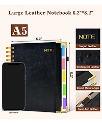 Danrong 5 Subject Spiral Notebook College Ruled Removable Dividers Thick Paper Hardcover